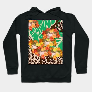 ANIMAL PRINT CHEETAH FLOWER PATTERN Hoodie